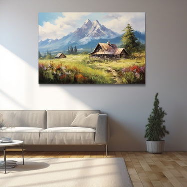 Snowy Mountain Acrylic Painting